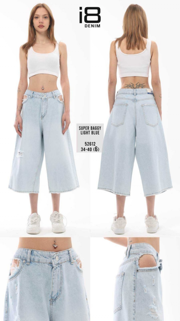 Rybaczki damskie jeans Roz 34-40 1 Kolor Paczka 10 szt